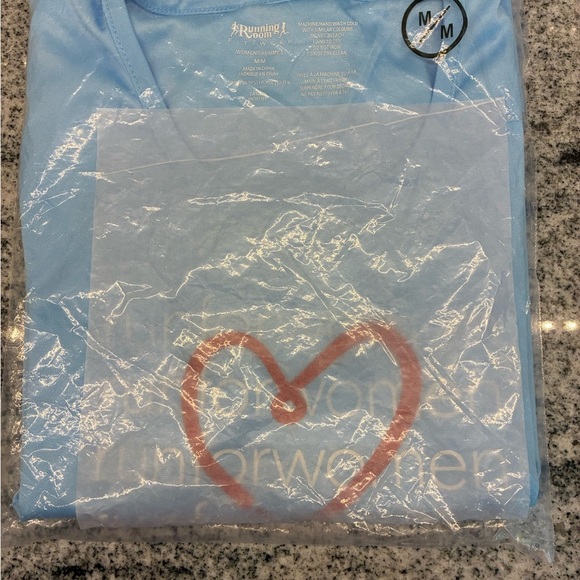 Blue Short Sleeve Crew Neck Tee by Running Room. B6 - Picture 2 of 4